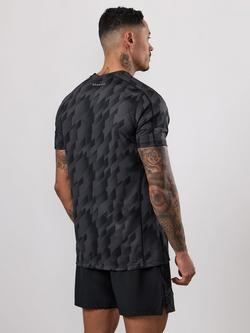Gym King Power Geometric Print T-Shirt - view 2, Black