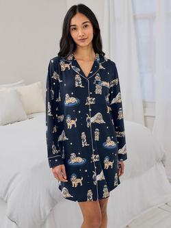 Chelsea Peers Cockapoo Snooze Nightshirt, Navy, Navy