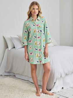 Chelsea Peers Playing Card Animals Nightshirt, Green, Green