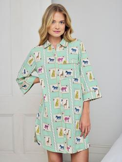 Chelsea Peers Playing Card Animals Nightshirt, Green - view 2, Green