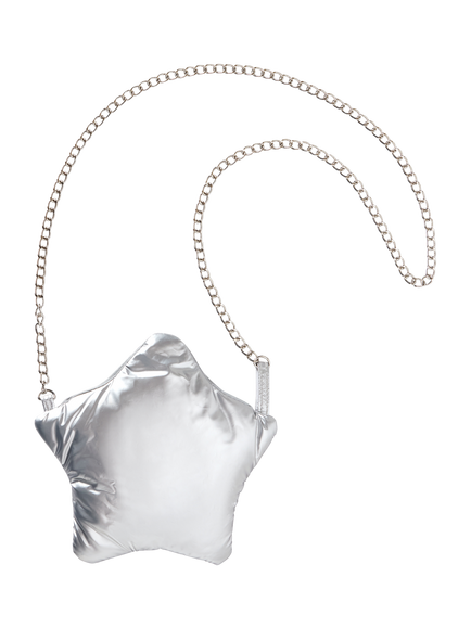 Benetton Metallic Star Crossbody Bag, Silver, Silver