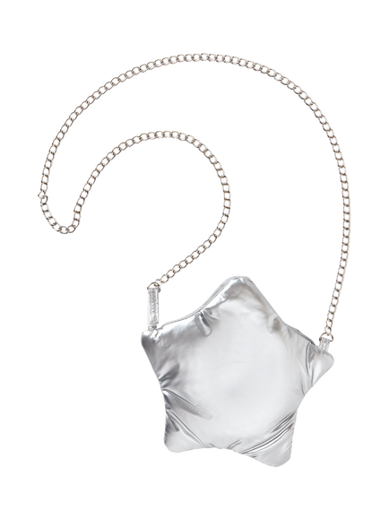 Benetton Metallic Star Crossbody Bag, Silver - view 2, Silver