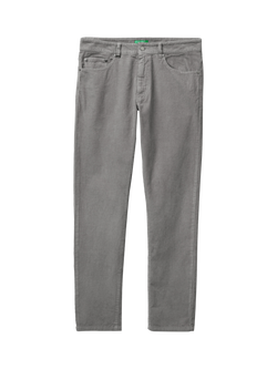 Benetton Straight Corduroy Trousers, Grey