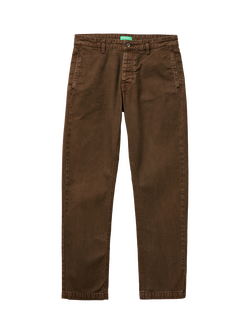 Benetton Mid-Rise Tailored Chinos, Brown