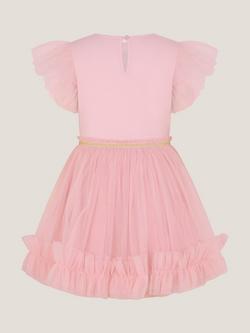 Monsoon Kids' Bunny Sequin Disco Party Dress, Pink - view 2, Pink