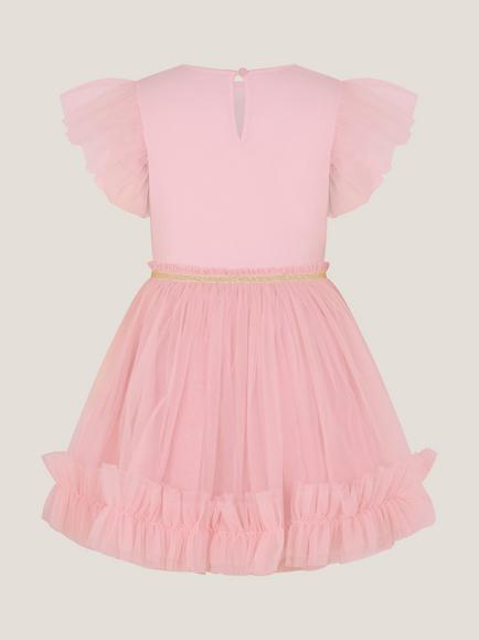 Monsoon Kids' Bunny Sequin Disco Party Dress, Pink - view 2, Pink