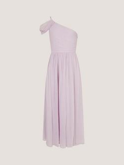 Monsoon Kids' Texas Chiffon One Sleeve Midi Prom Dress, Lilac - view 2, Lilac