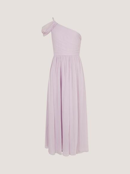 Monsoon Kids' Texas Chiffon One Sleeve Midi Prom Dress, Lilac - view 2, Lilac