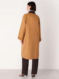 Whistles Gabriella Waxed Long Coat - view 2, Brown