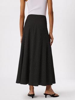 Whistles Mini Spot Flared Skirt, Black/White - view 2, Black/White