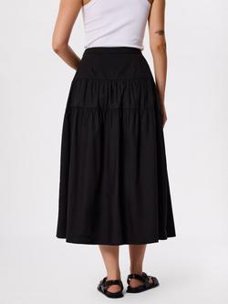 Whistles Tiered Hem Midi Skirt - view 2, Black