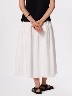 Whistles Tiered Hem Midi Skirt - view 2, White