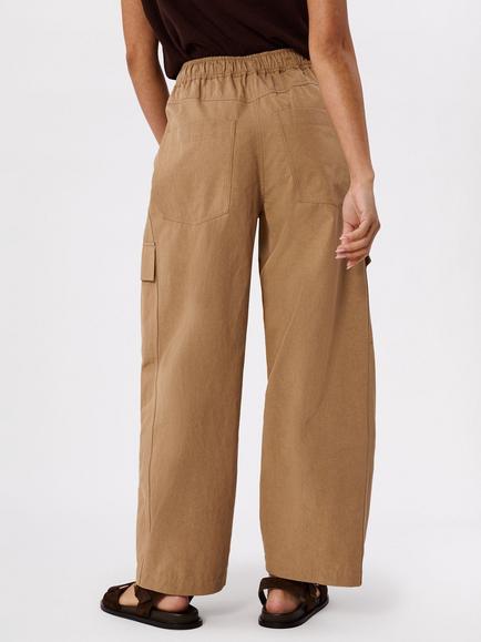Whistles Petite Barrel Leg Utility Trousers, Neutral - view 2, Neutral