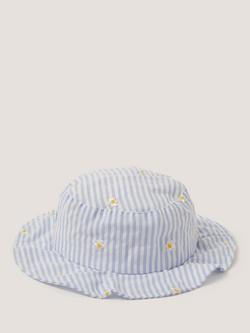 Monsoon Baby Striped Bow Bucket Hat, Blue, Blue