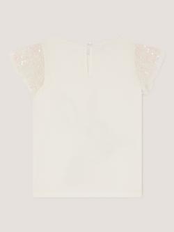 Monsoon Kids' Sequin Bunny T-Shirt, White/Multi - view 2, White/Multi