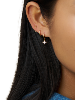 Orelia Pavé Starburst and Lightning Ear Stacking Set, Gold - view 2, Gold