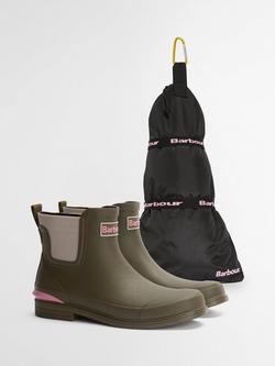 Barbour Abbeyfield Packable Ankle Wellington Boots, Olive - view 2, Olive