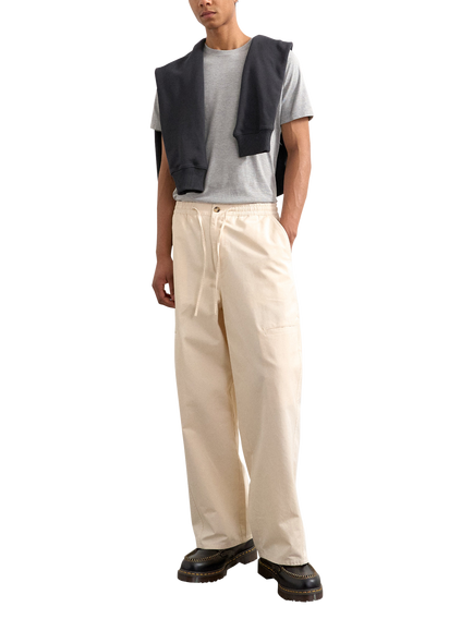 Topman Cotton Twill Trousers, Cream - view 2, Cream
