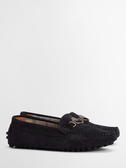 Barbour Laire Suede Driving Shoes, Dark Navy - view 2, Dark Navy