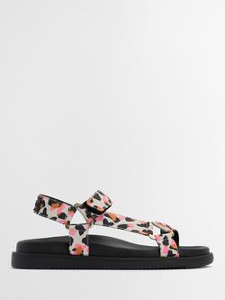 Barbour Caitlin Leopard Print Sandals, White/Black/Multi, White/Black/Multi
