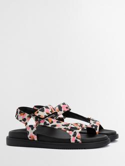 Barbour Caitlin Leopard Print Sandals, White/Black/Multi - view 2, White/Black/Multi