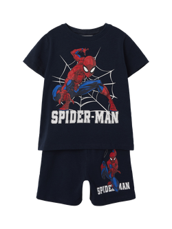 NAME IT Kids' Spiderman Short Pyjamas, Dark Sapphire, Dark Sapphire