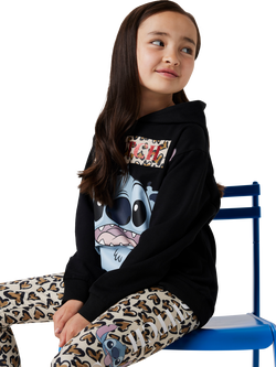 NAME IT Kids' Disney Stitch Hooded Jumper, Black, Black