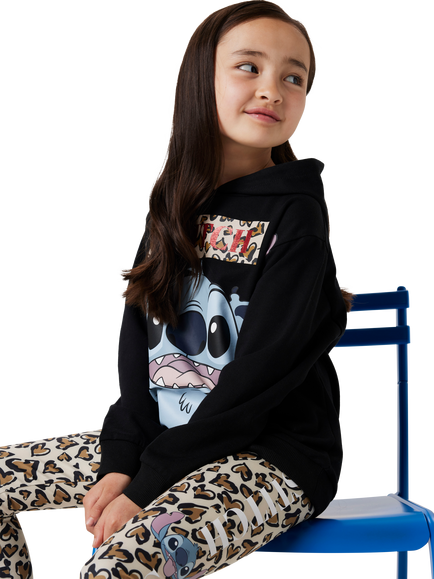 NAME IT Kids' Disney Stitch Hooded Jumper, Black, Black