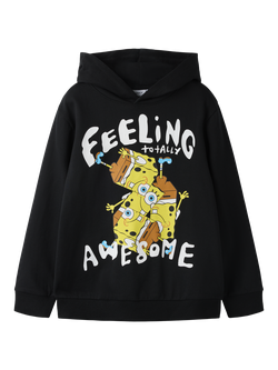 NAME IT Kids' SpongeBob SquarePants Hooded Jumper, Black, Black