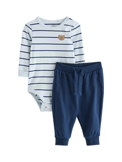 Lindex Baby Indoor Bodysuit and Trousers Set, Light Blue, Light Blue