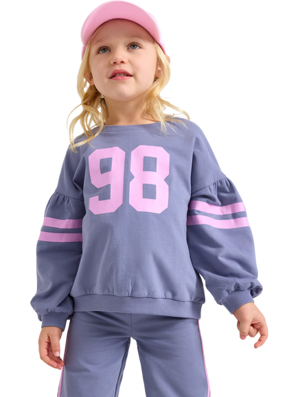 Lindex Kids' Blouson Sleeve Sweatshirt, Dusty Lilac, Dusty Lilac