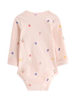 Lindex Baby Long Sleeve Bodysuit, Pink - view 2, Pink