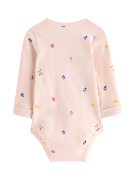 Lindex Baby Long Sleeve Bodysuit, Pink - view 2, Pink