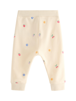 Lindex Baby Embroidered Joggers, Cream - view 2, Cream