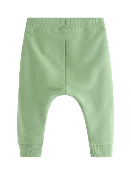 Lindex Baby Cotton Crocodile Applique Joggers, Dusty Green - view 2, Dusty Green