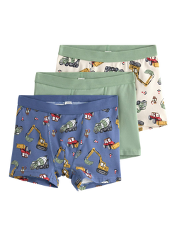 Lindex Kids' Cotton Blend Briefs, Pack of 3, Dusty Green, Dusty Green