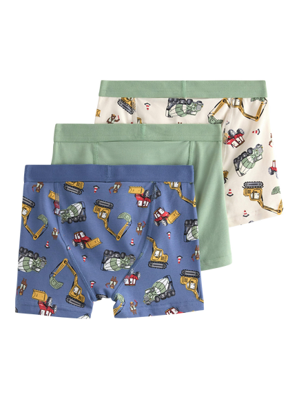 Lindex Kids' Cotton Blend Briefs, Pack of 3, Dusty Green - view 2, Dusty Green