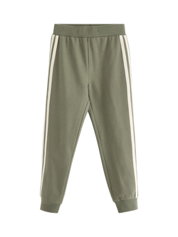 Lindex Kids' Cotton Side Stripe Joggers, Light Dusty Khaki, Light Dusty Khaki