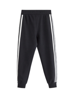 Lindex Kids' Striped Tapered Joggers, Black, Black