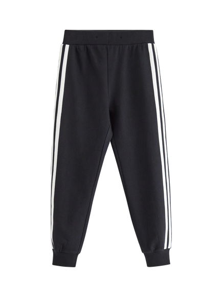 Lindex Kids' Striped Tapered Joggers, Black, Black