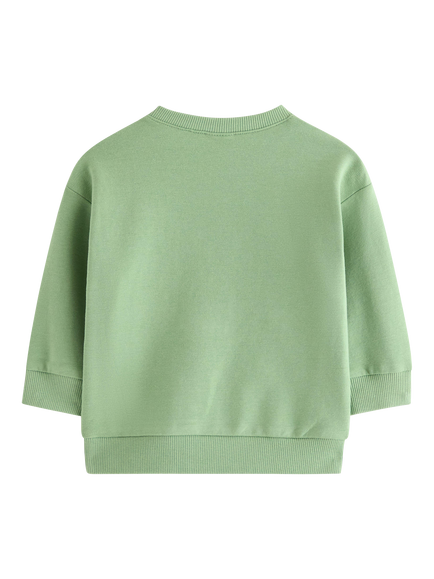 Lindex Baby Crocodile Appliqué Sweatshirt, Dusty Green - view 2, Dusty Green
