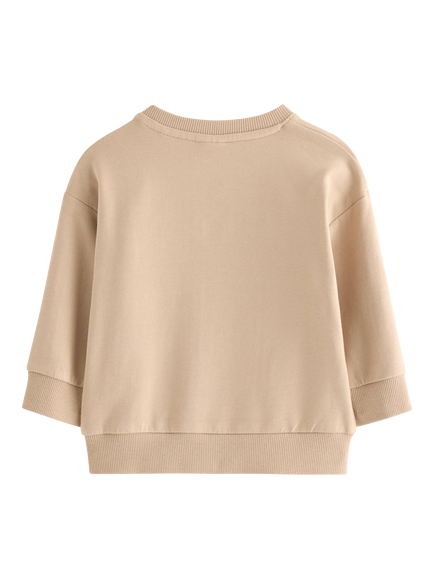 Lindex Baby Bee Embroidery Sweatshirt, Beige - view 2, Beige