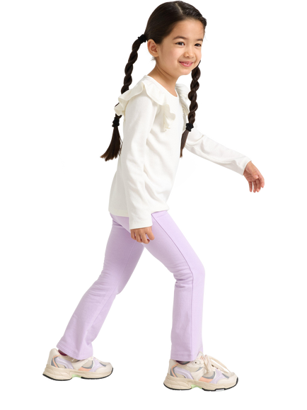 Lindex Kids' Flared Leggings, Light Lilac - view 2, Light Lilac
