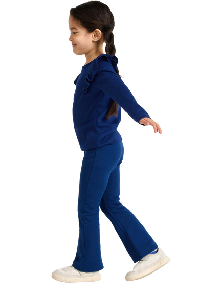 Lindex Kids' Flared Leggings, Dark Blue - view 2, Dark Blue