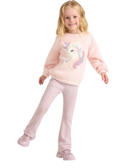 Lindex Kids' Flared Leggings, Light Pink, Light Pink