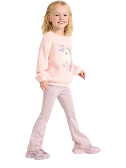 Lindex Kids' Flared Leggings, Light Pink - view 2, Light Pink