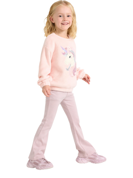 Lindex Kids' Flared Leggings, Light Pink - view 2, Light Pink