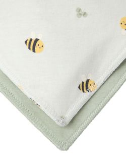 Lindex Baby Cotton Bib, Pack of 2, Light Dusty Green - view 2, Light Dusty Green