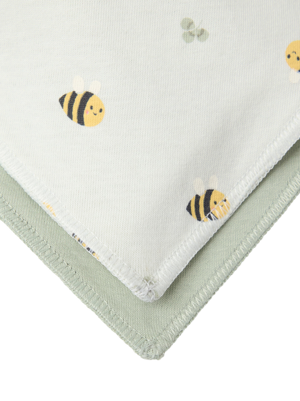 Lindex Baby Cotton Bib, Pack of 2, Light Dusty Green - view 2, Light Dusty Green