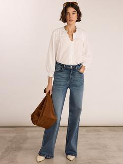 Baukjen Karenina Broderie Angalsie Yoke Blouse, White - view 2, White